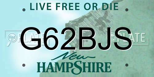 G62BJS New Hampshire License Plate