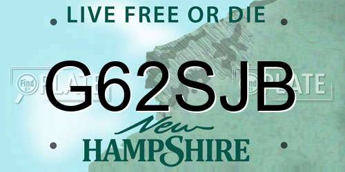 G62SJB New Hampshire License Plate
