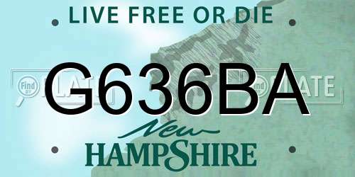 G636BA New Hampshire License Plate