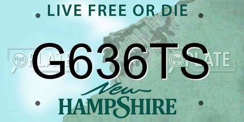 G636TS New Hampshire License Plate