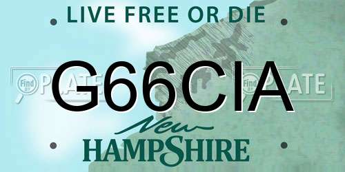 G66CIA New Hampshire License Plate