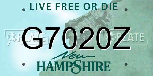 G7020Z New Hampshire License Plate