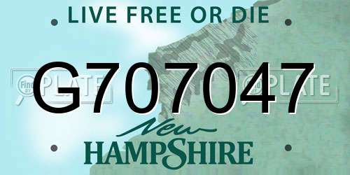 G707047 New Hampshire License Plate