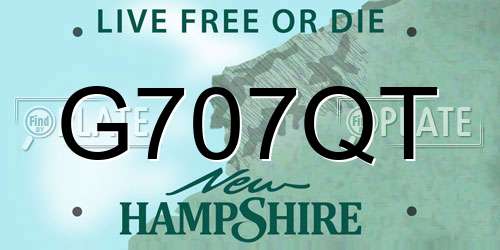 G707QT New Hampshire License Plate