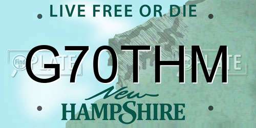 G70THM New Hampshire License Plate