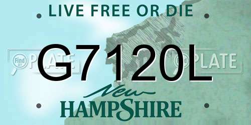 G7120L New Hampshire License Plate