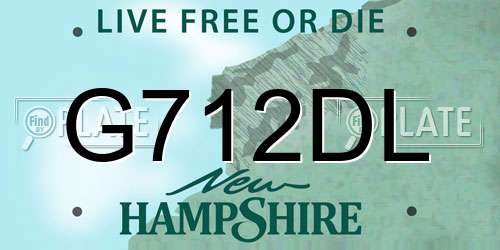 G712DL New Hampshire License Plate