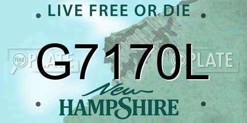G7170L New Hampshire License Plate