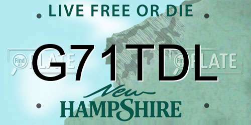 G71TDL New Hampshire License Plate