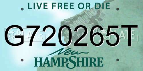 G720265T New Hampshire License Plate