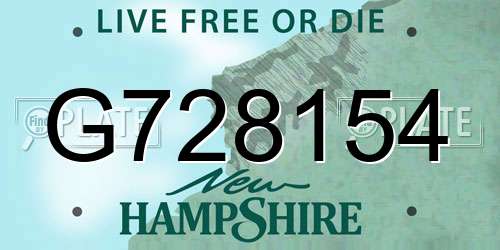 G728154 New Hampshire License Plate