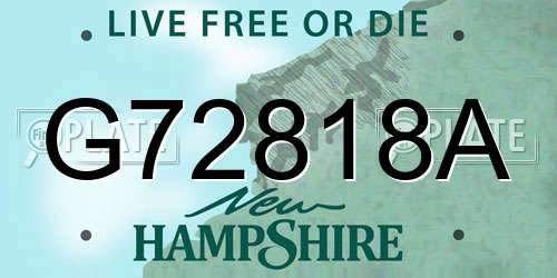 G72818A New Hampshire License Plate