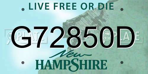 G72850D New Hampshire License Plate