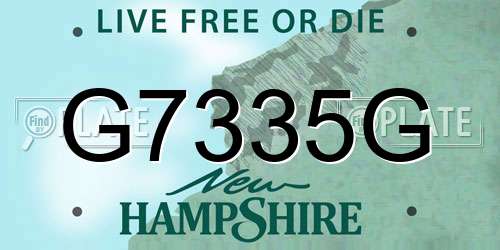 G7335G New Hampshire License Plate
