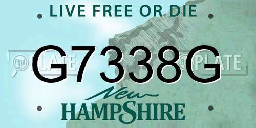 G7338G New Hampshire License Plate