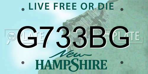 G733BG New Hampshire License Plate