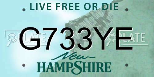 G733YE New Hampshire License Plate
