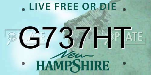 G737HT New Hampshire License Plate