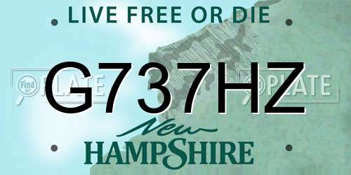 G737HZ New Hampshire License Plate