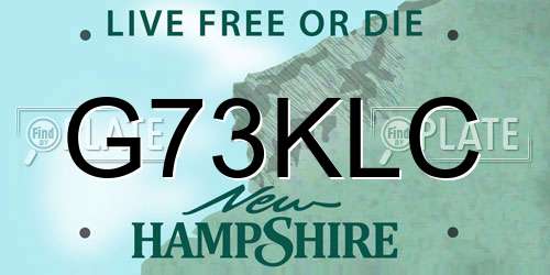 G73KLC New Hampshire License Plate