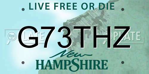 G73THZ New Hampshire License Plate