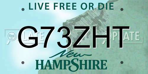 G73ZHT New Hampshire License Plate