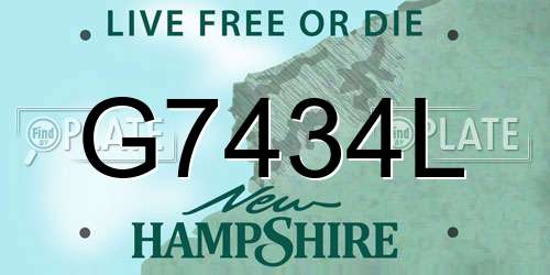 G7434L New Hampshire License Plate