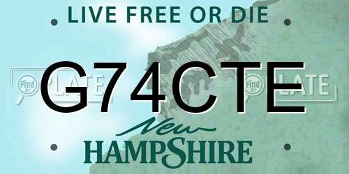 G74CTE New Hampshire License Plate
