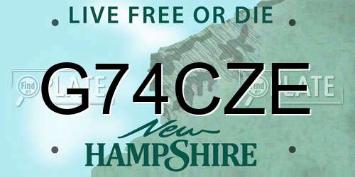 G74CZE New Hampshire License Plate
