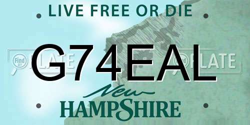G74EAL New Hampshire License Plate
