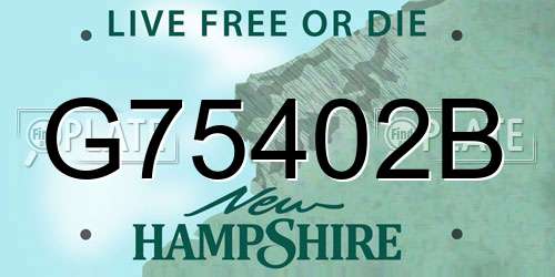 G75402B New Hampshire License Plate