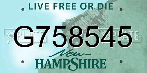 G758545 New Hampshire License Plate