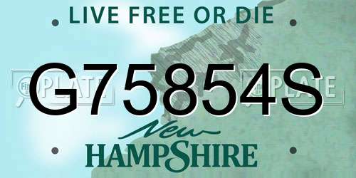 G75854S New Hampshire License Plate