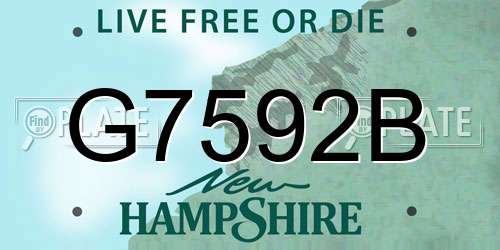 G7592B New Hampshire License Plate