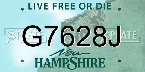 G7628J New Hampshire License Plate