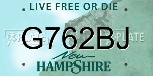 G762BJ New Hampshire License Plate
