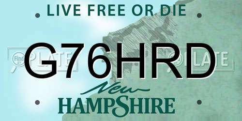 G76HRD New Hampshire License Plate