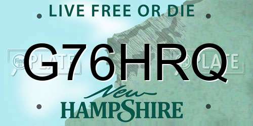 G76HRQ New Hampshire License Plate