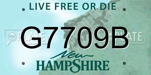 G7709B New Hampshire License Plate