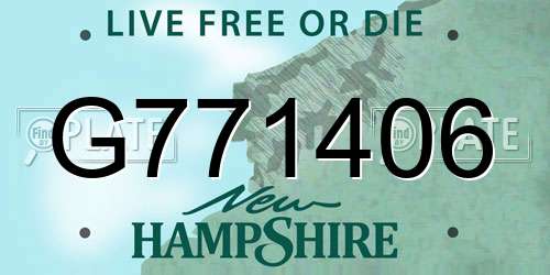 G771406 New Hampshire License Plate