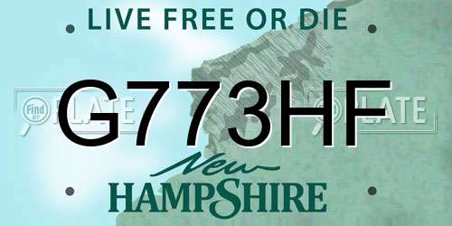 G773HF New Hampshire License Plate