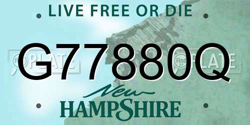G77880Q New Hampshire License Plate