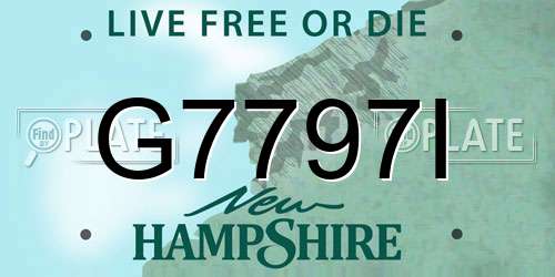 G7797I New Hampshire License Plate