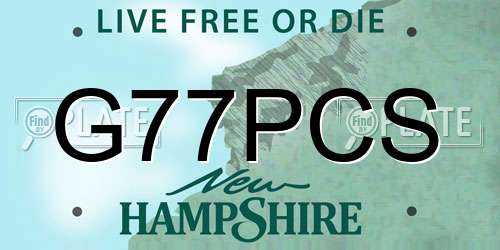 G77PCS New Hampshire License Plate