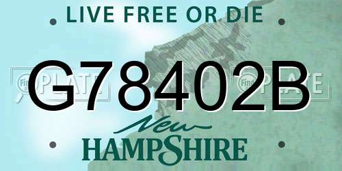 G78402B New Hampshire License Plate