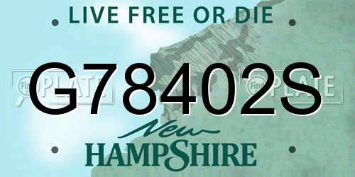 G78402S New Hampshire License Plate
