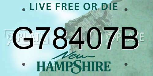 G78407B New Hampshire License Plate