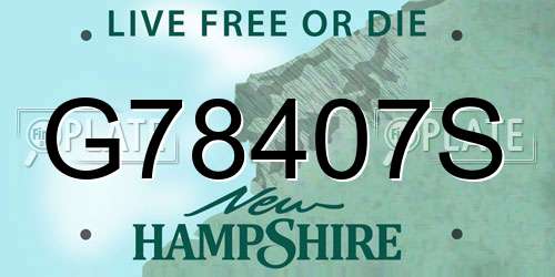 G78407S New Hampshire License Plate