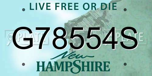 G78554S New Hampshire License Plate
