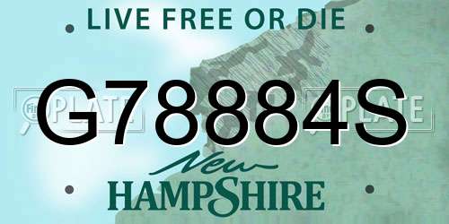 G78884S New Hampshire License Plate